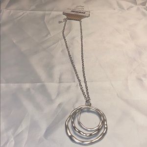Silver triple loop necklace